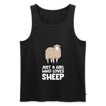 Just a Girl Who Loves Sheep Schaf Bauernhof Tier - Männer Premium Bio Tank Top - Schwarz - Vorne - Michal (187cm)