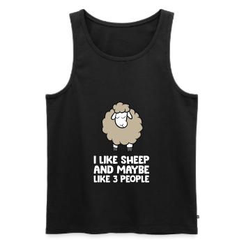 I Like Sheep And Maybe Like 3 People Funny Sheep - Men's Premium Organic Tank Top - black - Front - Michal (187cm)