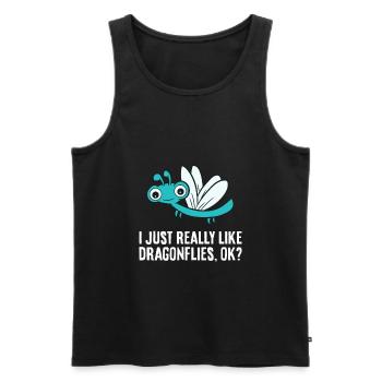 I Just Really Like Dragonflies Ok? Cute Dragonfly - Men's Premium Organic Tank Top - black - Front - Michal (187cm)