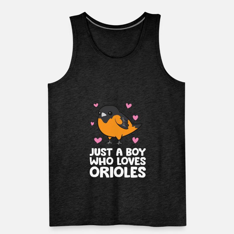 Nur ein Junge, der die Orioles liebt Männer Premium Bio Tank Top