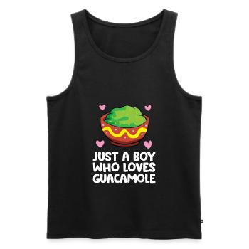 Nur ein Junge, der Guacamole liebt - Männer Premium Bio Tank Top - Schwarz - Vorne - AI Model Male 178 light (178cm)