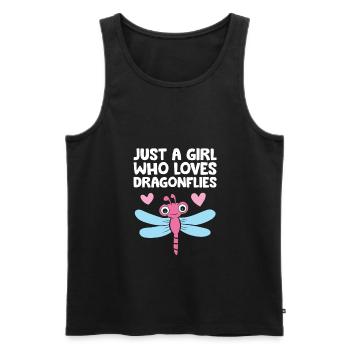 Nur ein Mädchen, das Libellen liebt - Männer Premium Bio Tank Top - Schwarz - Vorne - Michal (187cm)