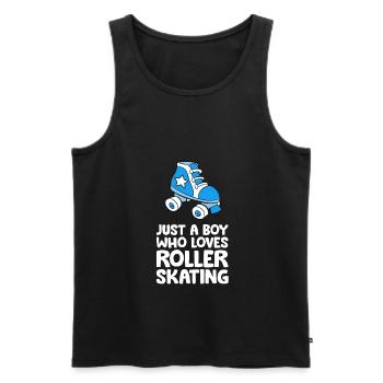 Nur ein Junge, der Rollschuhlaufen liebt - Männer Premium Bio Tank Top - Schwarz - Vorne - AI Model Male 178 light (178cm)