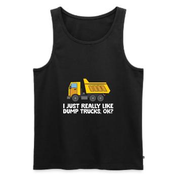 Baufahrzeug Ich mag Kipplaster einfach sehr - Männer Premium Bio Tank Top - Schwarz - Vorne - Michal (187cm)