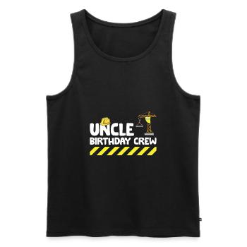 Construction Fête d’anniversaire Oncle de l’anniversaire - Débardeur bio Premium Homme - noir - Devant - Michal (187cm)