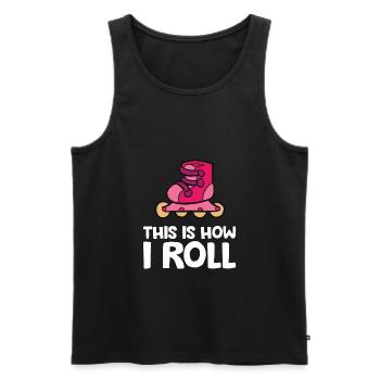 Inline-Skating Rollerblading So rolle ich - Männer Premium Bio Tank Top - Schwarz - Vorne - AI Model Male 178 light (178cm)