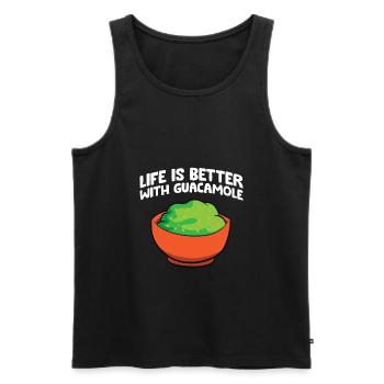 Avocat-Guacamole Love Life est meilleur avec - Débardeur bio Premium Homme - noir - Devant - Michal (187cm)