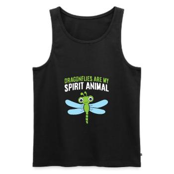 Dragonflies Are My Spirit Animal Funny Dragonfly - Men's Premium Organic Tank Top - black - Front - AI Model Male 178 light (178cm)