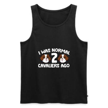 Ich war normal 2 Cavaliers vor Cavalier King - Männer Premium Bio Tank Top - Schwarz - Vorne - Michal (187cm)