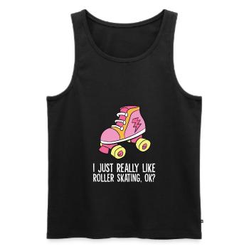 Ich mag einfach Rollschuhlaufen Ok Rollerskating - Männer Premium Bio Tank Top - Schwarz - Vorne - AI Model Male 178 light (178cm)