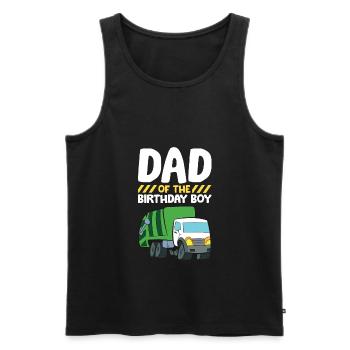Dad Of The Birthday Boy Garbage Truck Birthday - Men's Premium Organic Tank Top - black - Front - Michal (187cm)