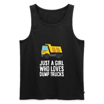 Just a Girl Who Loves Dump Trucks Construction - Männer Premium Bio Tank Top - Schwarz - Vorne - Michal (187cm)