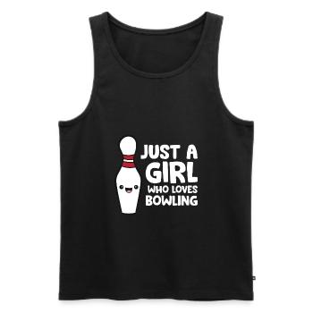 Juste une fille qui aime le bowling - Débardeur bio Premium Homme - noir - Devant - Michal (187cm)