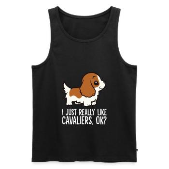 I Just Really Like Cavaliers Ok? Cavalier King - Men's Premium Organic Tank Top - black - Front - Michal (187cm)