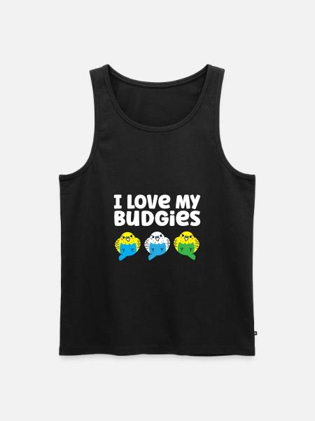 Budgie Parakeet Bird Owner I Love My Budgies - Men's Premium Organic Tank Top - black
