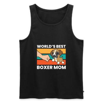 Boxer Dog Mom World's Best Boxer Mom - Men's Premium Organic Tank Top - black - Front - AI Model Male 178 light (178cm)