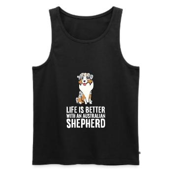 Aussie Dog Owner Life Is Better With An - Men's Premium Organic Tank Top - black - Front - AI Model Male 178 light (178cm)