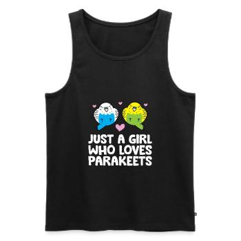 Just a Girl Who Loves Parakeets Budgie Bird - Men's Premium Organic Tank Top - black - Front - Michal (187cm)