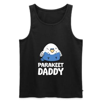 Perruche Papa Perruche Drôle - Débardeur bio Premium Homme - noir - Devant - Michal (187cm)