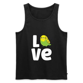 Budgie Bird Love Cute Budgerigar Parakeet Bird - Men's Premium Organic Tank Top - black - Front - Michal (187cm)