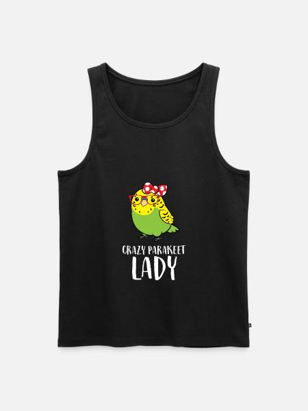 Crazy Parakeet Lady - Men's Premium Organic Tank Top - black