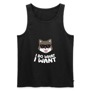 Kochi-Ken Dog Japanese Shikoku I Do What I Want - Men's Premium Organic Tank Top - black - Front - Michal (187cm)