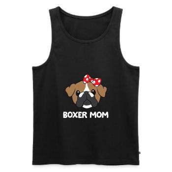 Boxer Mom Funny Boxer Dog Owner Mama - Men's Premium Organic Tank Top - black - Front - AI Model Male 178 light (178cm)