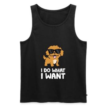 Cavoodle Dog I Do What I Want Funny Cavapoo - Men's Premium Organic Tank Top - black - Front - AI Model Male 178 light (178cm)