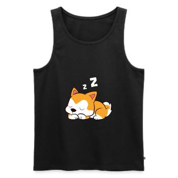 Akita Schlafen Lazy Akita Pyjama Schlafen Akita - Männer Premium Bio Tank Top - Schwarz - Vorne - Michal (187cm)