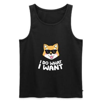 Akita Puppy I Do What I Want Funny Akita Dog - Men's Premium Organic Tank Top - black - Front - Michal (187cm)