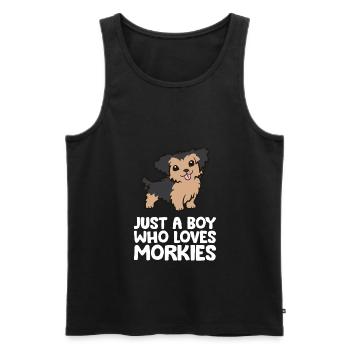 Nur ein Junge, der Morkie-Hunde liebt - Männer Premium Bio Tank Top - Schwarz - Vorne - Michal (187cm)