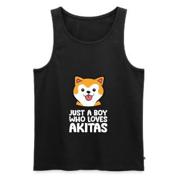 Nur ein Junge, der Akita-Hunde liebt - Männer Premium Bio Tank Top - Schwarz - Vorne - Michal (187cm)