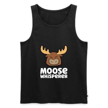 Moose Whisperer - Men's Premium Organic Tank Top - black - Front - AI Model Male 178 light (178cm)