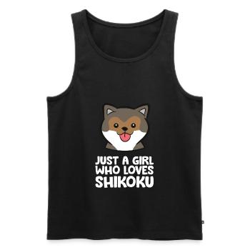 Just a Girl Who Loves Shikoku Dogs - Men's Premium Organic Tank Top - black - Front - Michal (187cm)