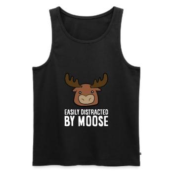 Leicht ablenkbar durch Elche - Männer Premium Bio Tank Top - Schwarz - Vorne - AI Model Male 178 light (178cm)