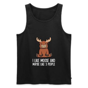 I Like Moose And Maybe Like 3 People - Men's Premium Organic Tank Top - black - Front - Michal (187cm)