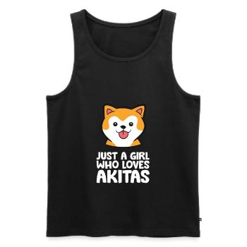 Nur ein Mädchen, das Akita-Hunde liebt - Männer Premium Bio Tank Top - Schwarz - Vorne - Michal (187cm)