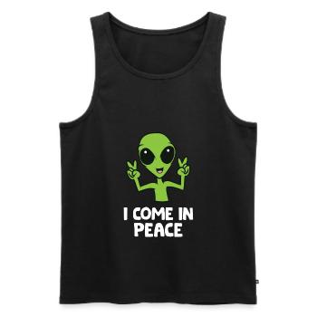 Alien I Come In Peace Space Rave EDM Music Alien - Men's Premium Organic Tank Top - black - Front - AI Model Male 178 light (178cm)