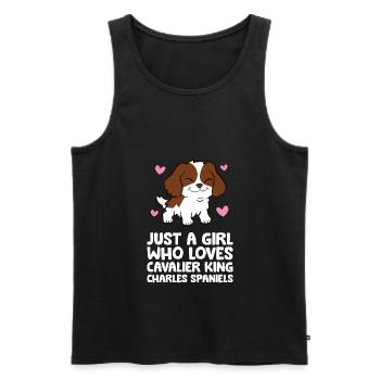 Nur ein Mädchen, das Cavalier King Charles - Männer Premium Bio Tank Top - Schwarz - Vorne - AI Model Male 178 light (178cm)
