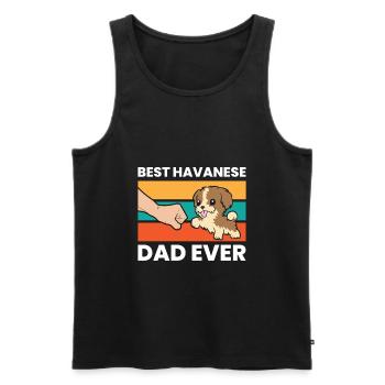 Best Havanese Dad Ever - Men's Premium Organic Tank Top - black - Front - Michal (187cm)