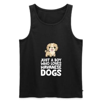 Just a Boy Who Loves Havanese Dogs - Men's Premium Organic Tank Top - black - Front - Michal (187cm)