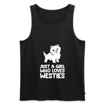 Juste une fille qui aime Westies - Débardeur bio Premium Homme - noir - Devant - Michal (187cm)