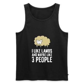 I Like Lambs And Maybe Like 3 People Cute Sheep - Männer Premium Bio Tank Top - Schwarz - Vorne - AI Model Male 178 light (178cm)