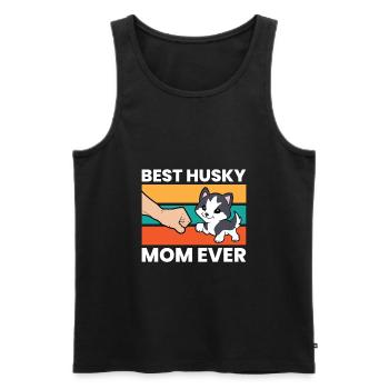 Siberian Husky Mama Best Husky Mom Ever - Männer Premium Bio Tank Top - Schwarz - Vorne - Michal (187cm)