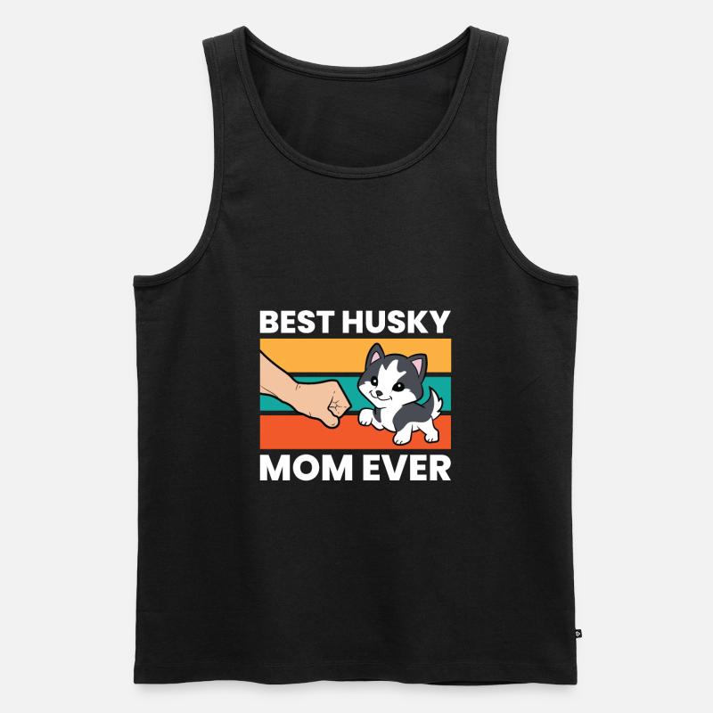 Siberian Husky Mama Best Husky Mom Ever - Männer Premium Bio Tank Top - Schwarz