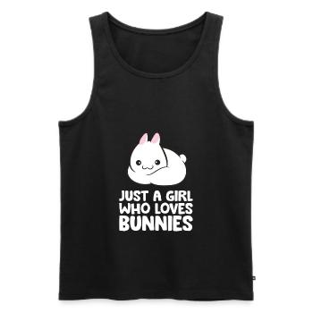 Juste une fille qui aime les lapins - Débardeur bio Premium Homme - noir - Devant - AI Model Male 178 light (178cm)