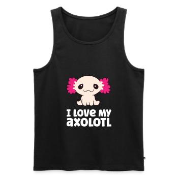 Axolotls As Pets I Love My Axolotl Love Axolotls - Men's Premium Organic Tank Top - black - Front - Michal (187cm)