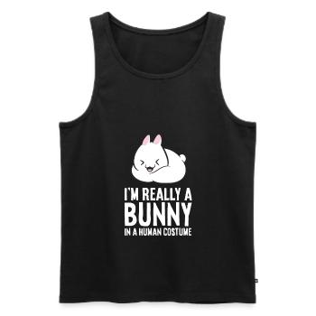 Rabbit Costume I'm Really A In A Human Costume - Men's Premium Organic Tank Top - black - Front - AI Model Male 178 light (178cm)