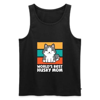 Worlds Best Husky Mom Siberian Husky Dog - Männer Premium Bio Tank Top - Schwarz - Vorne - Michal (187cm)