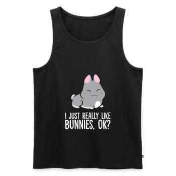 J’aime vraiment les lapins, d’accord? Lapin mignon - Débardeur bio Premium Homme - noir - Devant - AI Model Male 178 light (178cm)